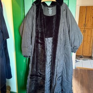 Torrid Black Puffer Coat with Faux Fur Trim